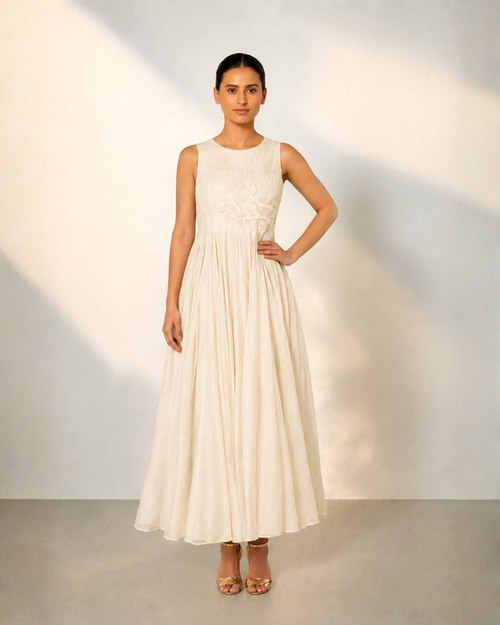 Patch-Work Fit & Flare Dress