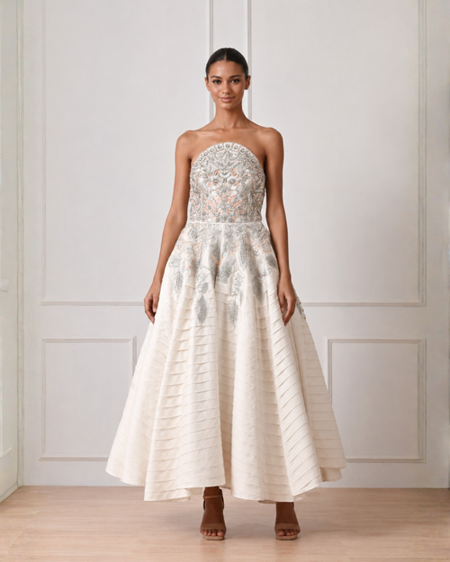 Off shoulder gown