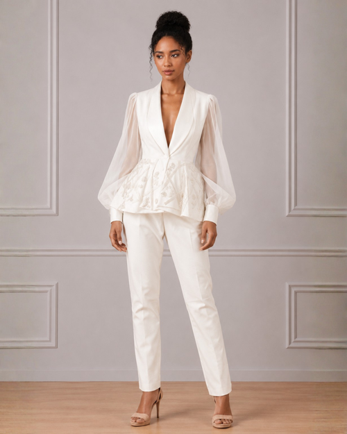 Splurging neckline top with pants