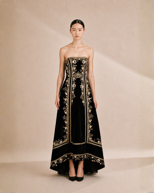 Embroider Bustier Gown