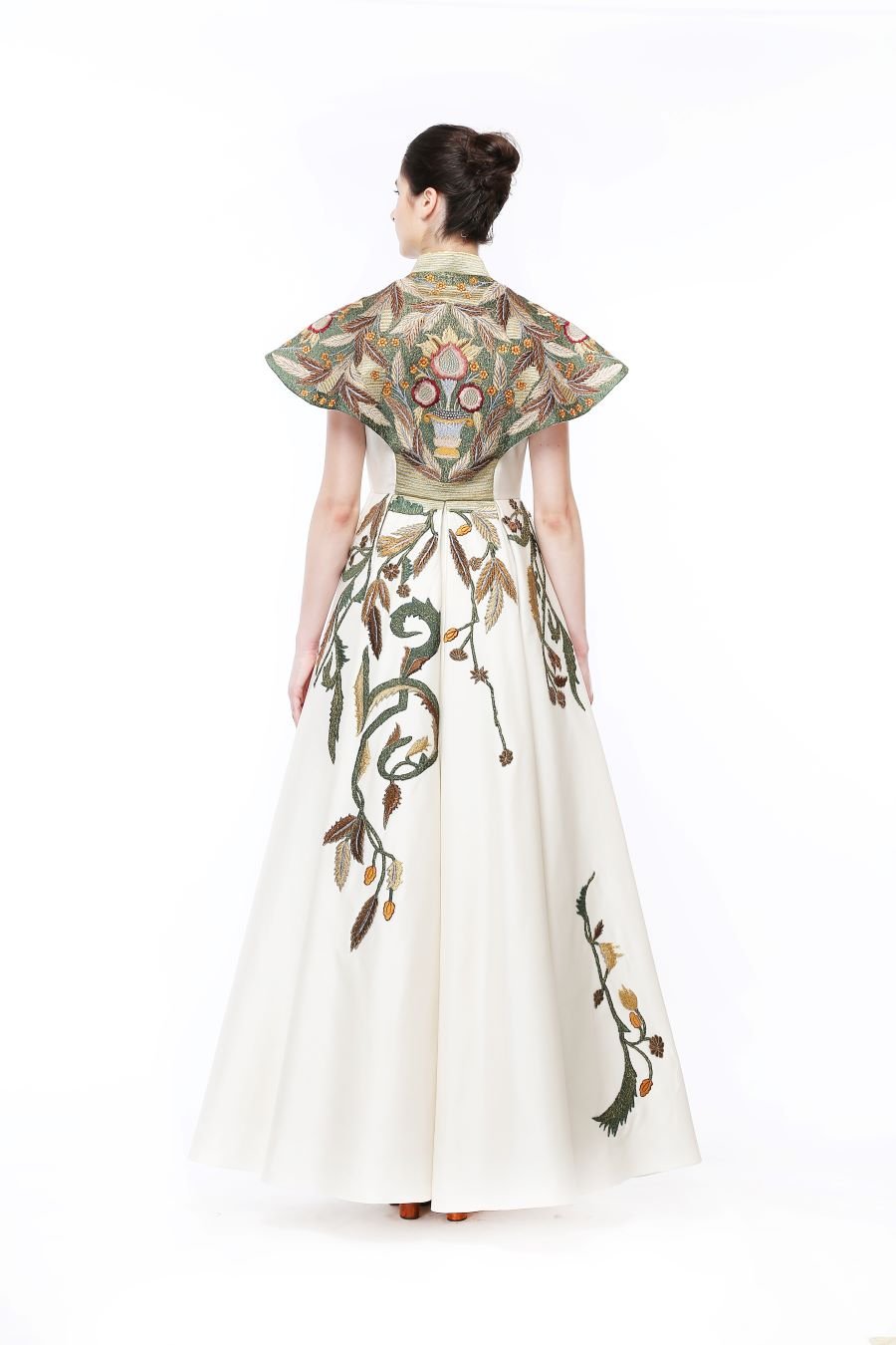 High Mandarin Embroidered Gown - samantchauhan