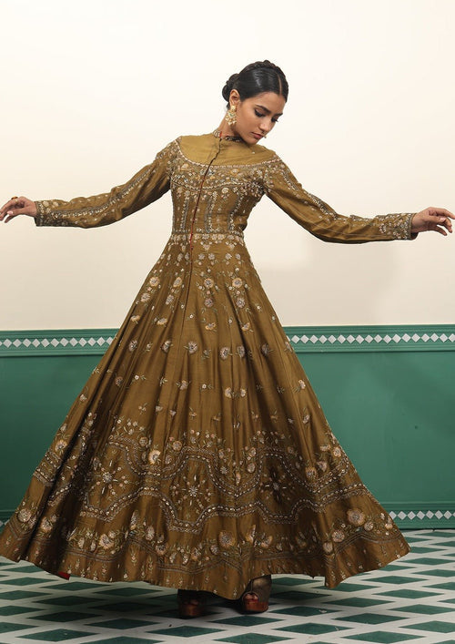 High neck embroidered floor length dress - samantchauhan Apparel & Accessories