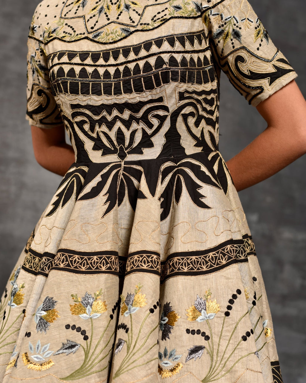 High - Neck Fit & Flare Gown - samantchauhan