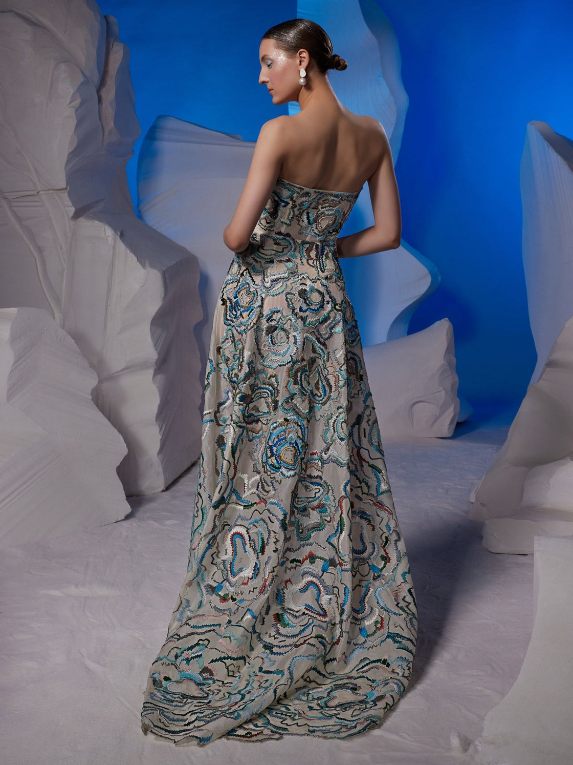 Ivory cotton silk off - shoulder gown - samantchauhan Apparel & Accessories