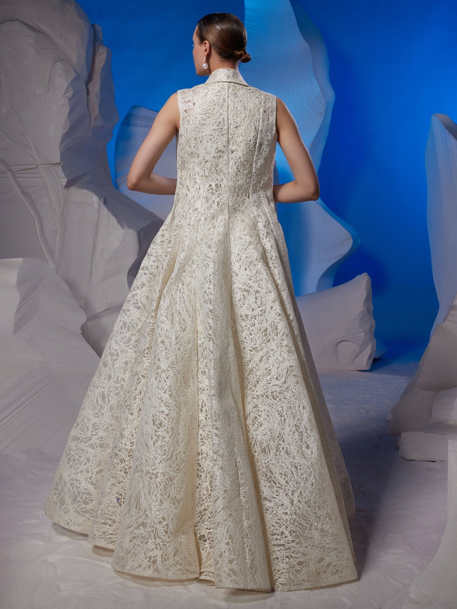 Ivory dress embellished with pearl embroidery - samantchauhan Apparel & Accessories