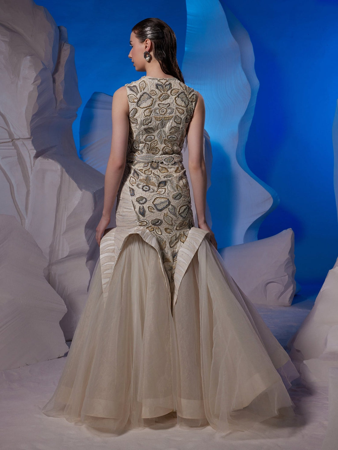 Ivory fish - cut gown - samantchauhan Apparel & Accessories