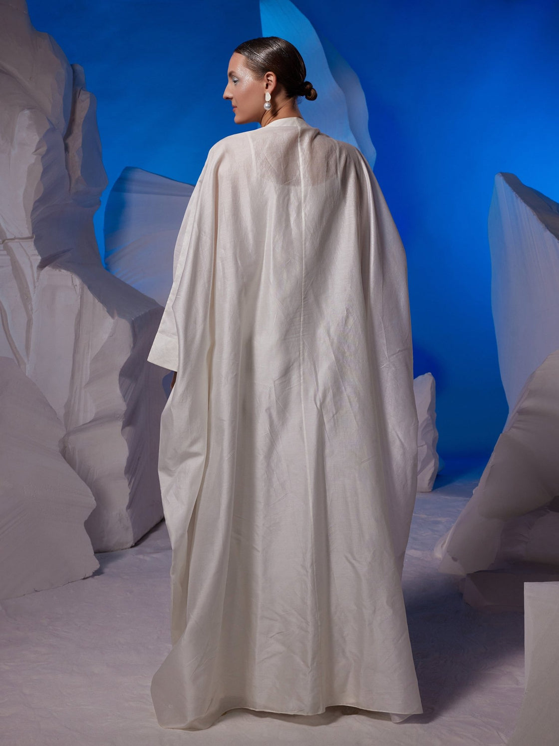 Ivory kaftan featuring loaded sequence work at front - samantchauhan Apparel & Accessories