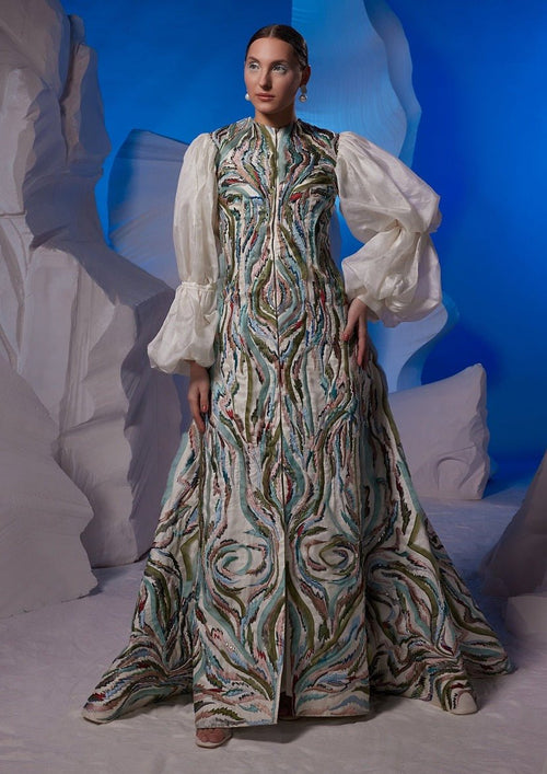 Jacket dress with organic patch work - samantchauhan Apparel & Accessories