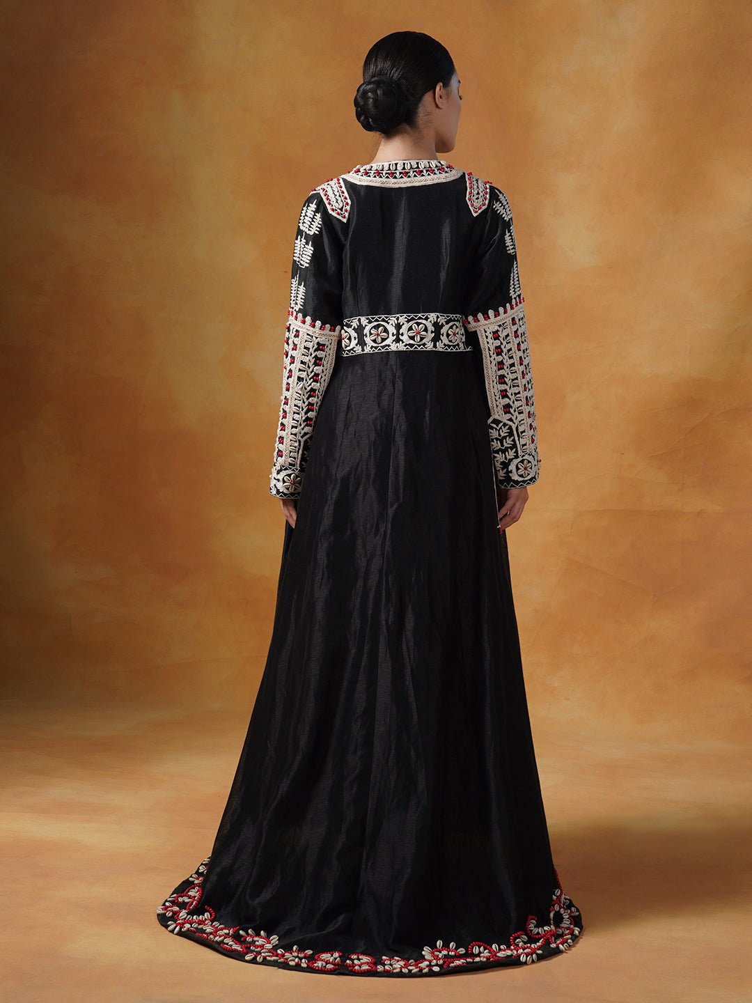 Jacket is topped over a check skirt and embroidered blouse - samantchauhan Apparel & Accessories