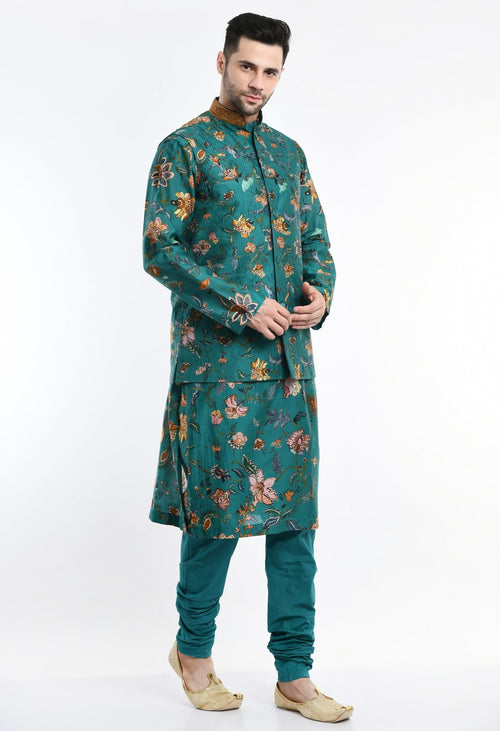 Kurta & Churidar set topped with a waist coat - samantchauhan Apparel & Accessories