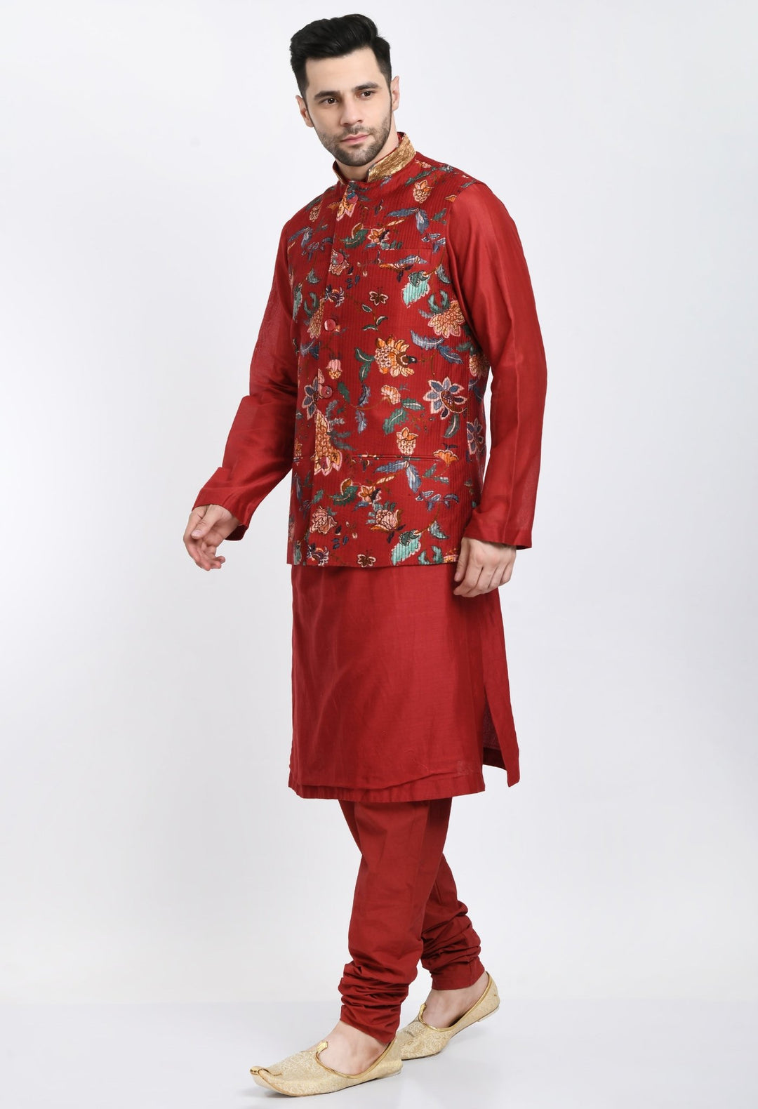 Kurta &amp; Churidar set topped with a waist coat - samantchauhan Apparel &amp; Accessories