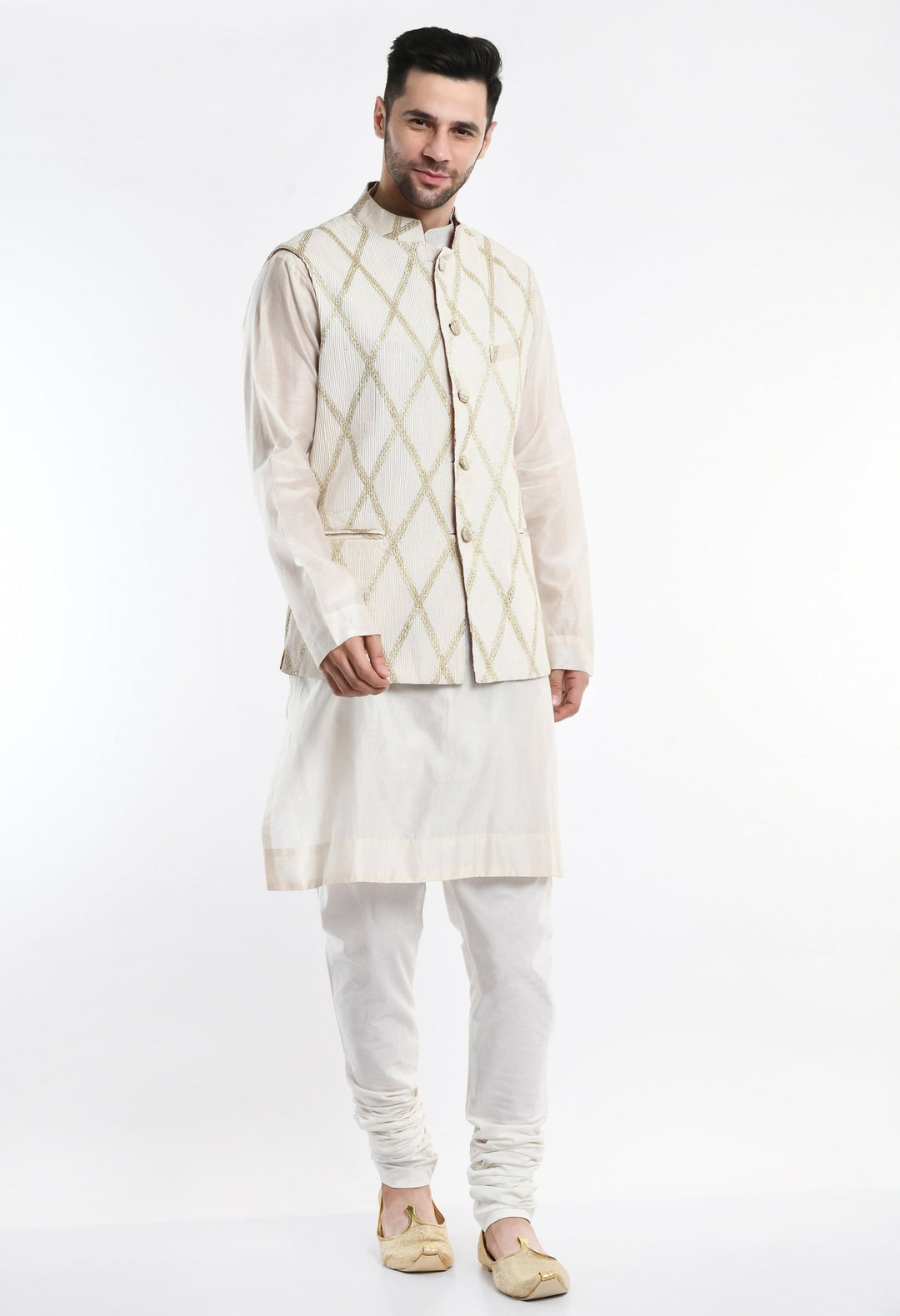 Kurta &amp; Churidar set topped with a waist coat. - samantchauhan Apparel &amp; Accessories