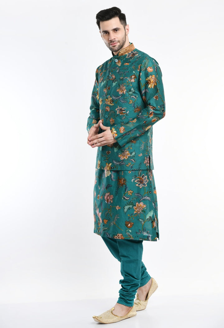 Kurta &amp; Churidar set topped with a waist coat - samantchauhan Apparel &amp; Accessories
