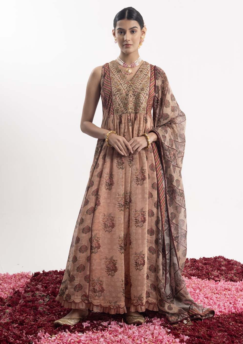 Long printed Kurt paired with dupatta and chudidar - samantchauhan Apparel & Accessories