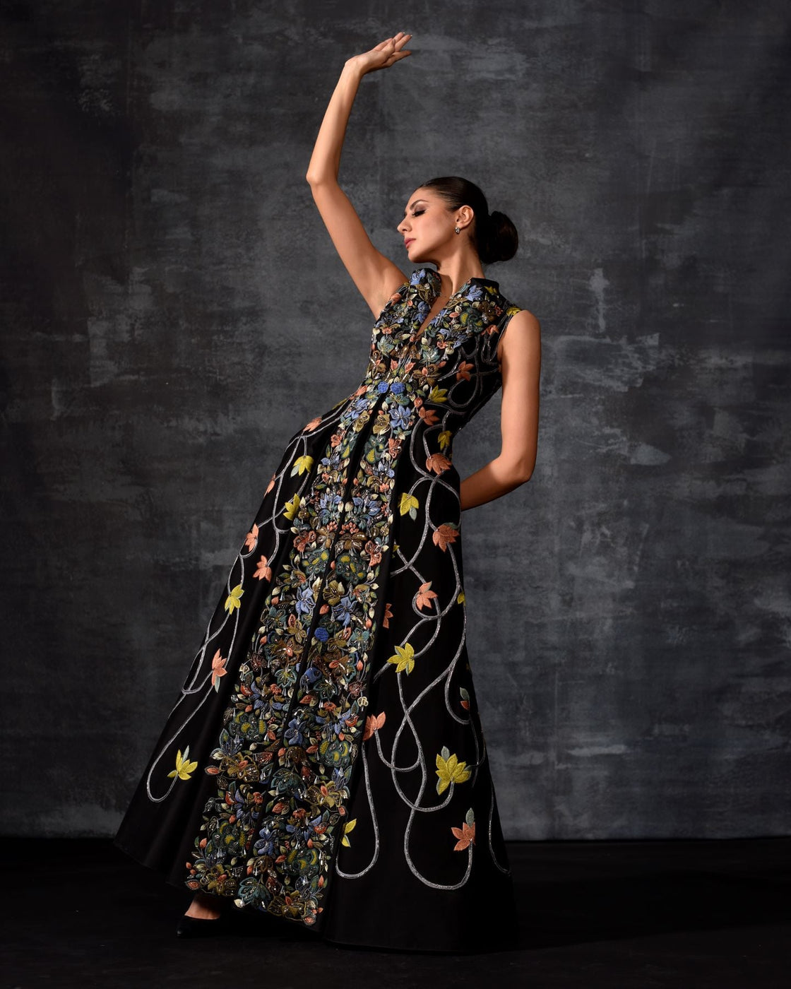 Make a bold statement in this sleeveless black gown - samantchauhan Apparel & Accessories