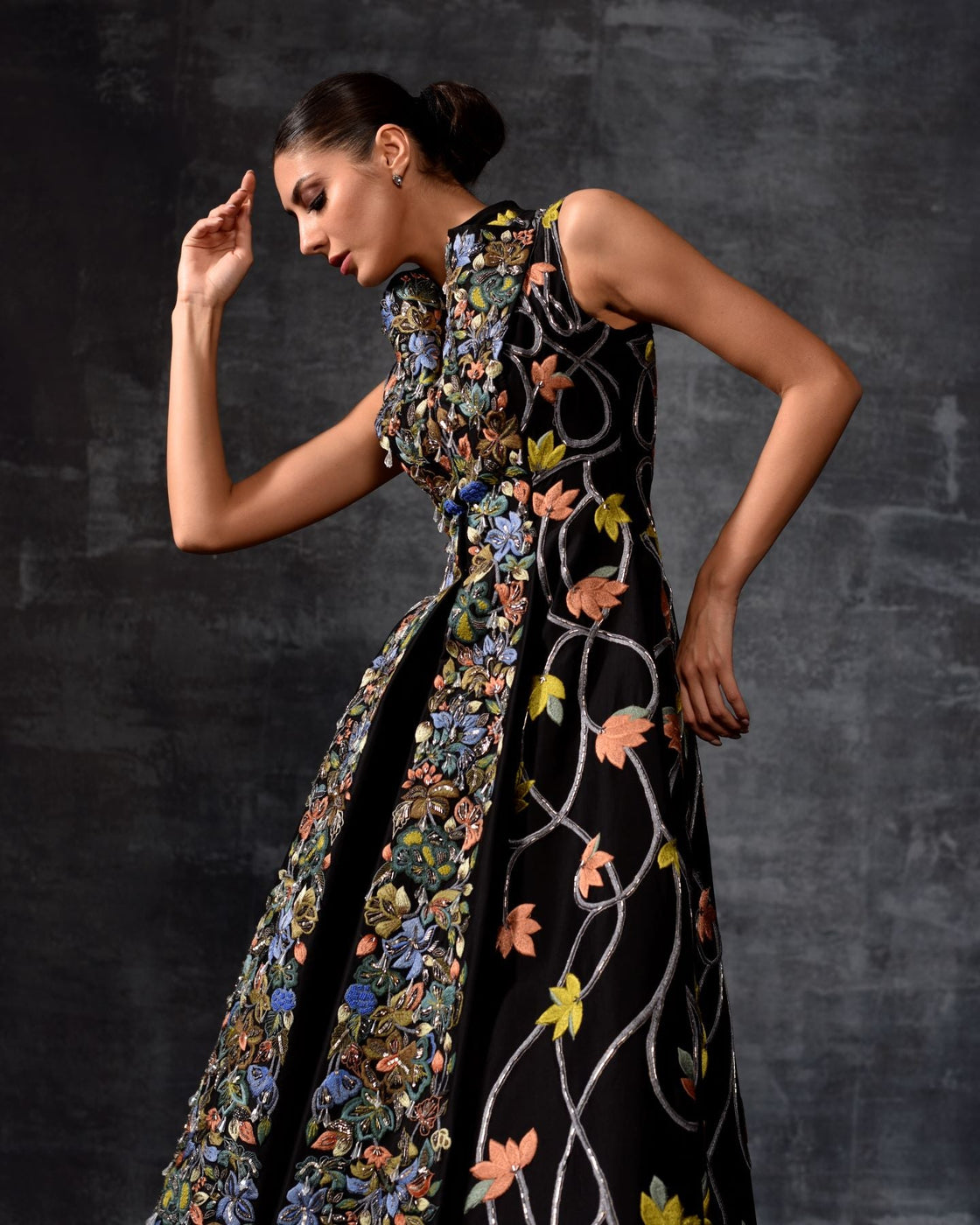 Make a bold statement in this sleeveless black gown - samantchauhan Apparel & Accessories