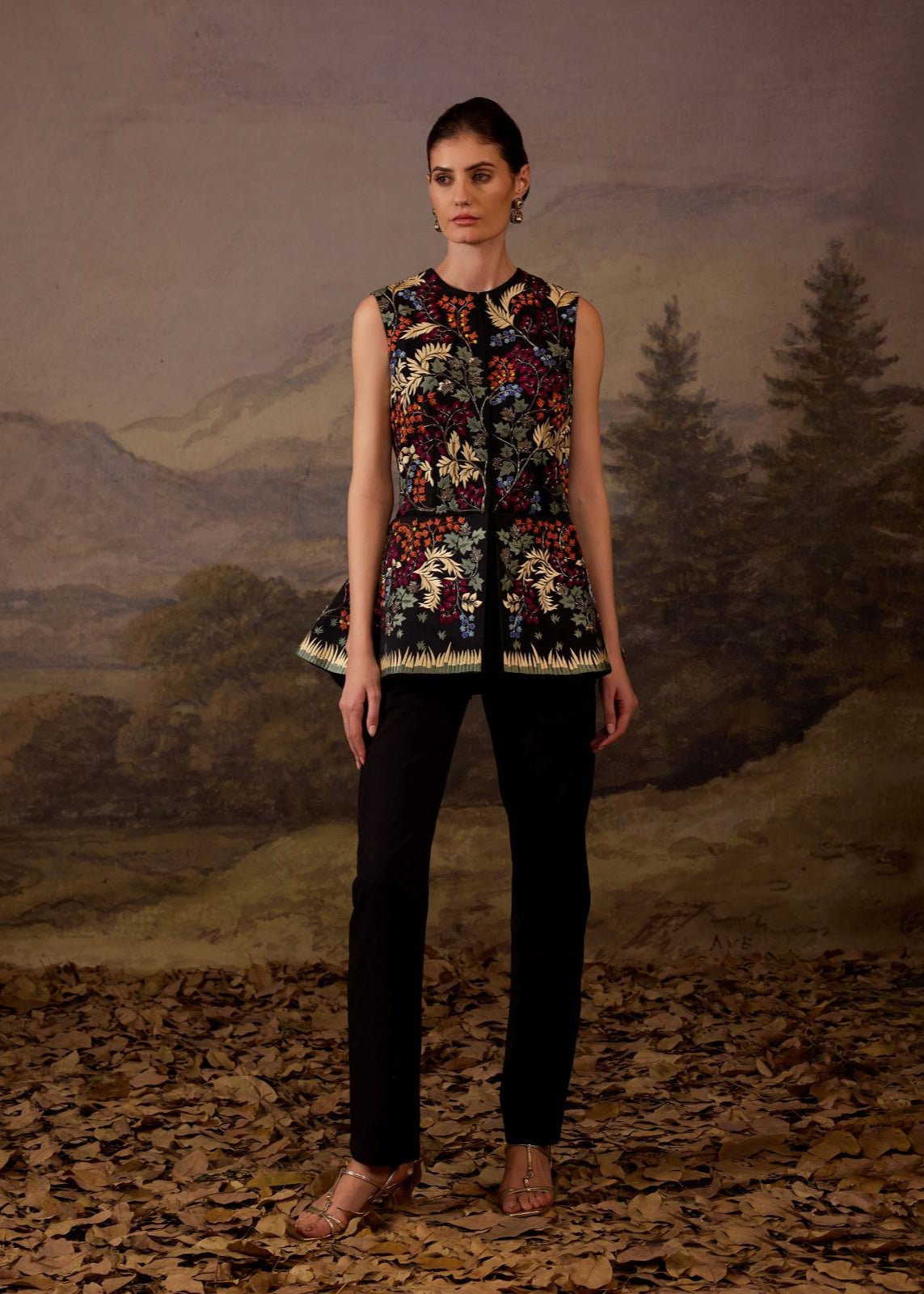 Make a statement with this exquisite black sleeveless peplum jacket - samantchauhan Apparel & Accessories