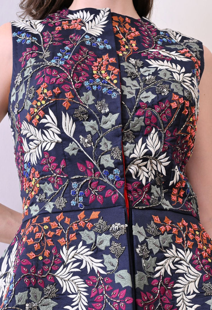 Make a statement with this exquisite blue sleeveless peplum jacket - samantchauhan Apparel &amp; Accessories