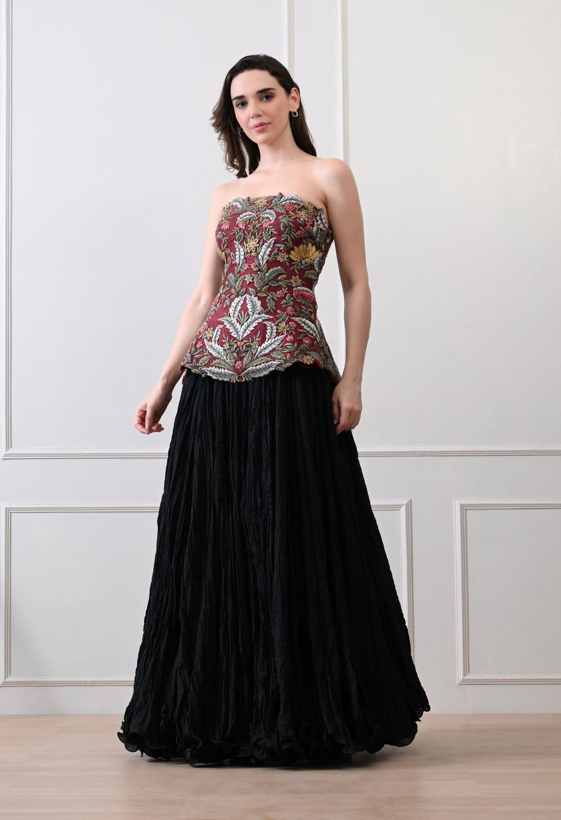 Merlot Bloom Corset Set - samantchauhan Apparel & Accessories