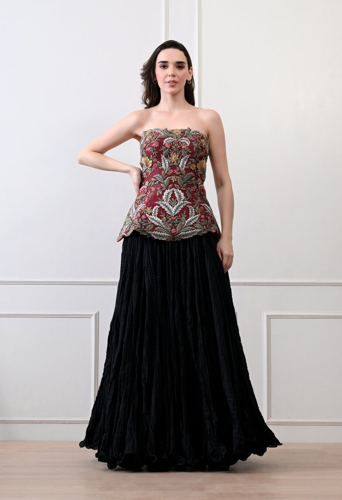 Merlot Bloom Corset Set - samantchauhan Apparel & Accessories