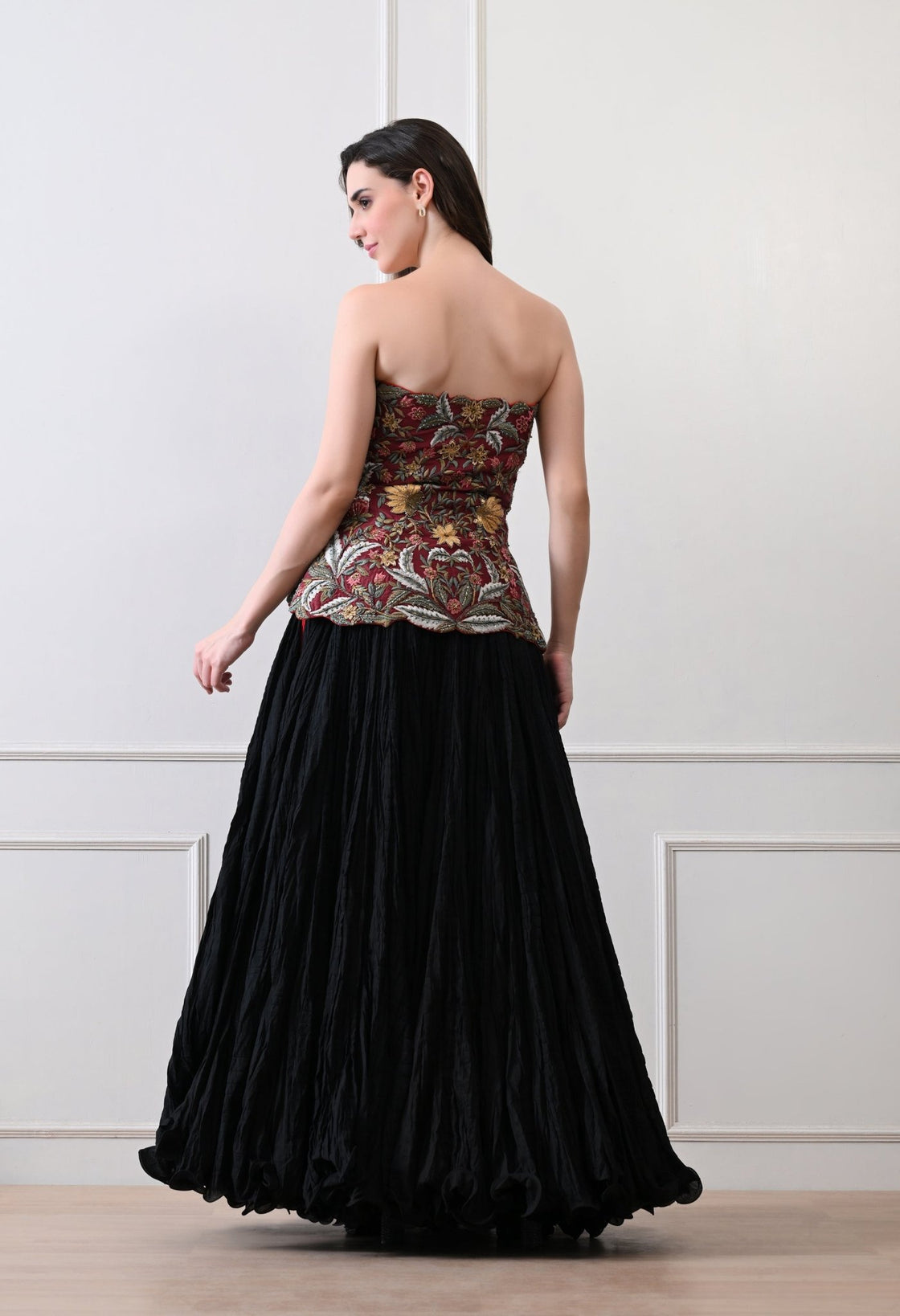 Merlot Bloom Corset Set - samantchauhan Apparel & Accessories