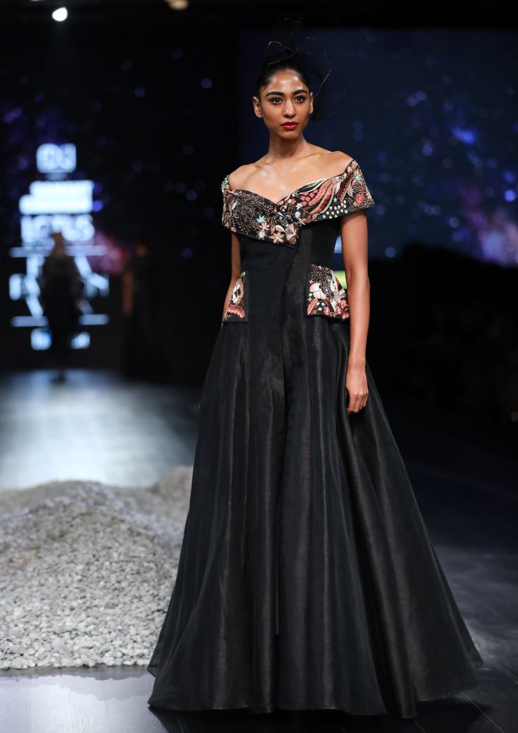 Off shoulder fit flair gown - samantchauhan