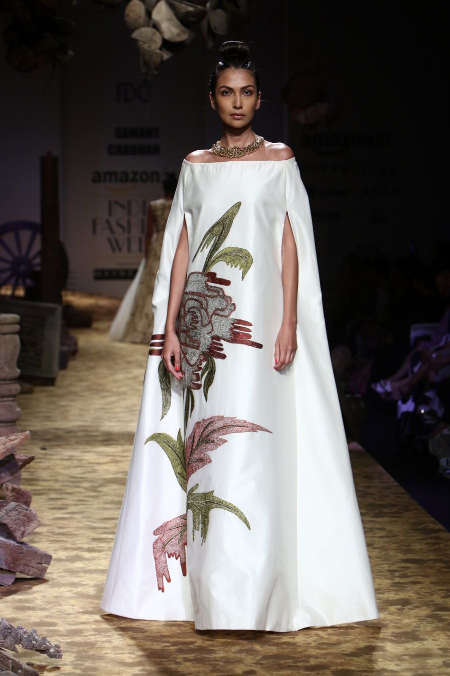 Off - Shoulder Kimono Gown - samantchauhan