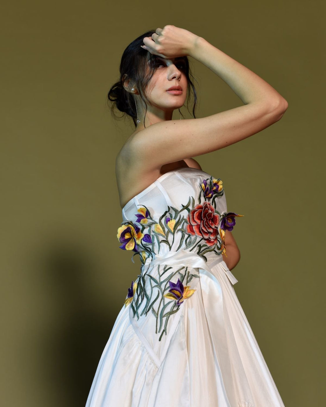 One - shoulder neckline with delicate spaghetti straps gown - samantchauhan Apparel & Accessories