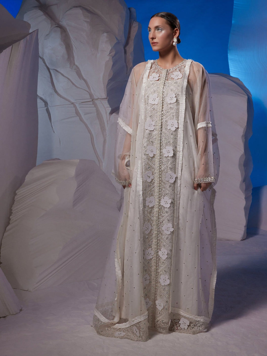 Organza front open kaftan - samantchauhan Apparel &amp; Accessories