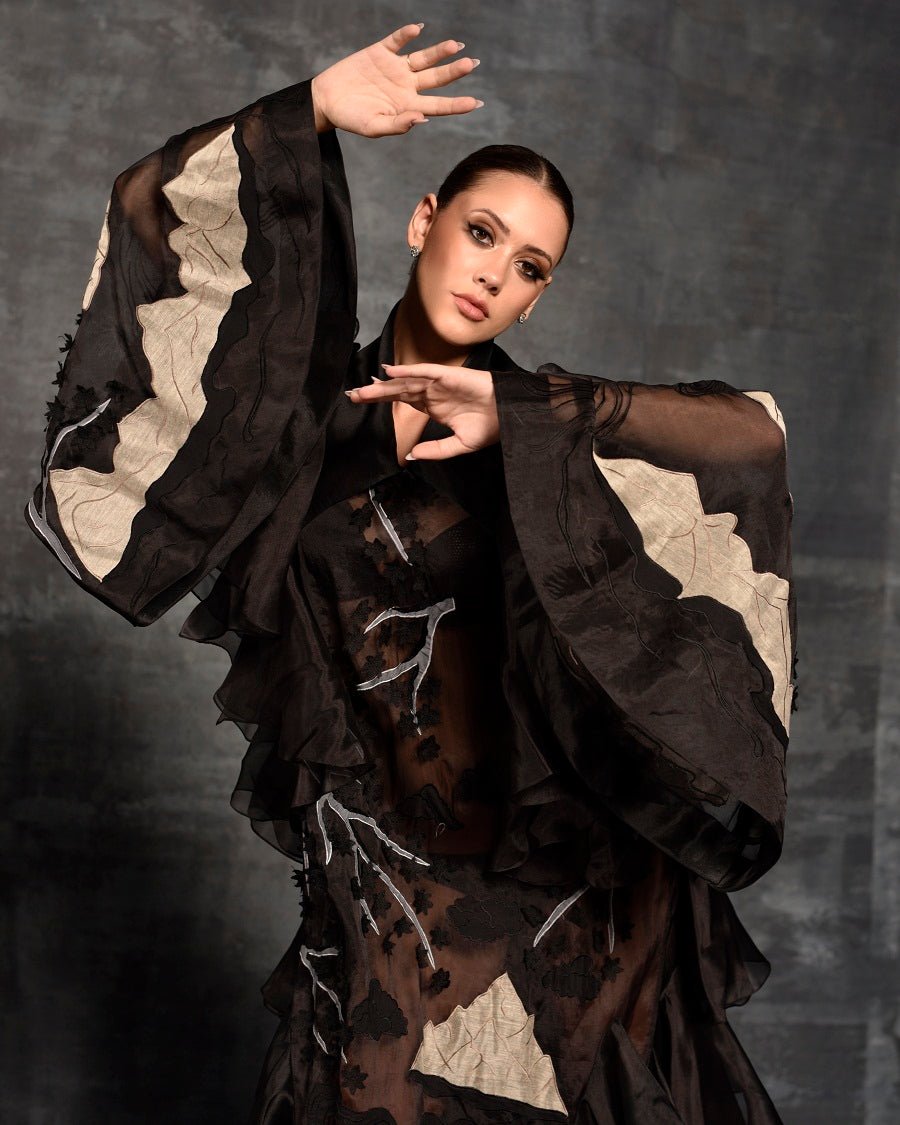 Organza silk kurta adorned with fabric frill - samantchauhan Apparel & Accessories