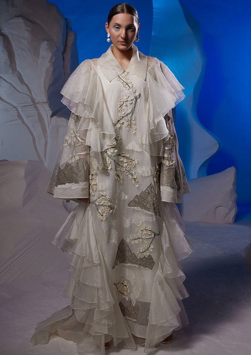 Organza silk kurta adorned with fabric frill - samantchauhan Apparel & Accessories