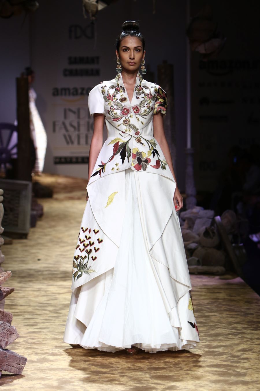 Overlap Paneled Embroidered Gown - samantchauhan