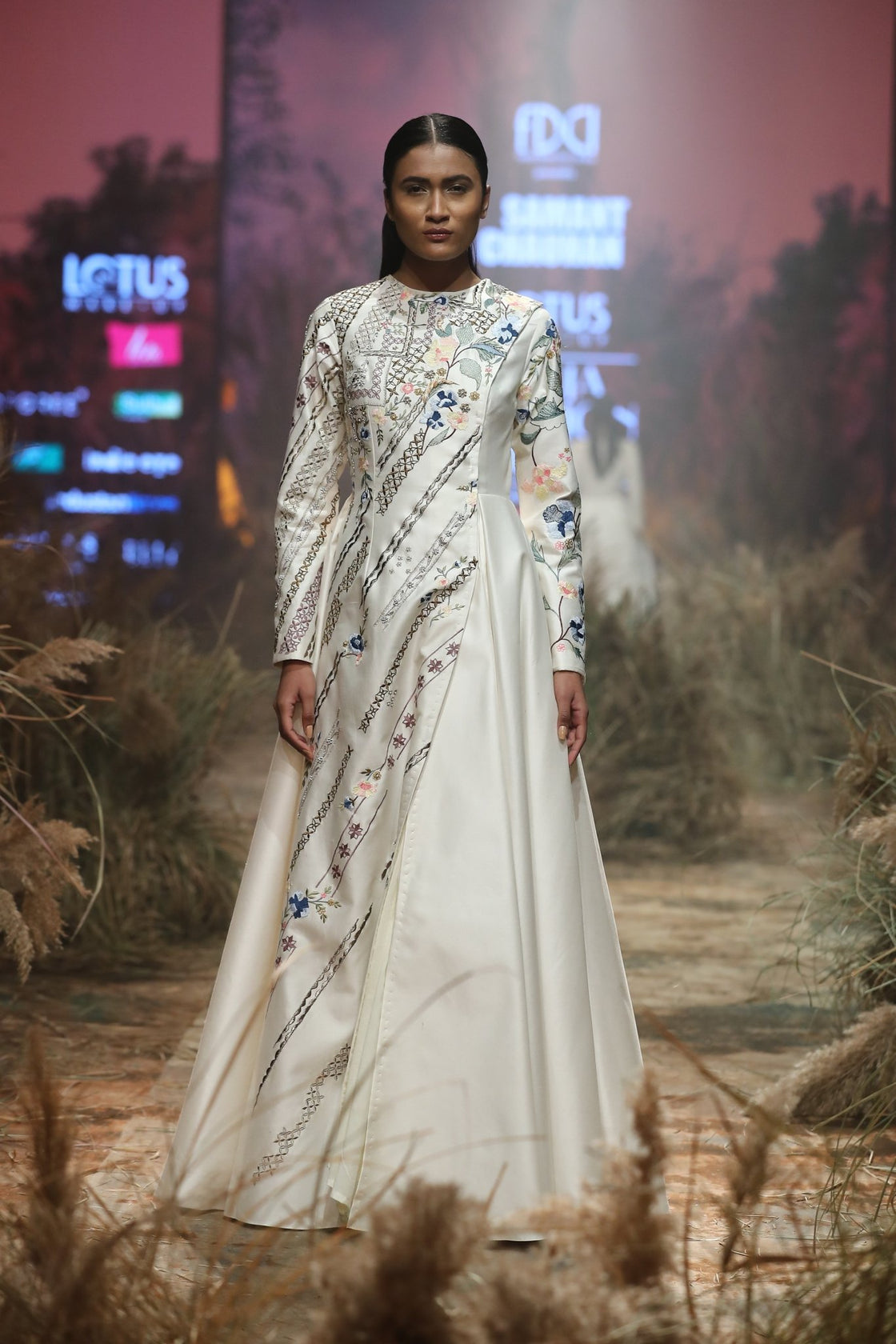 Placket Embroidered Gown - samantchauhan