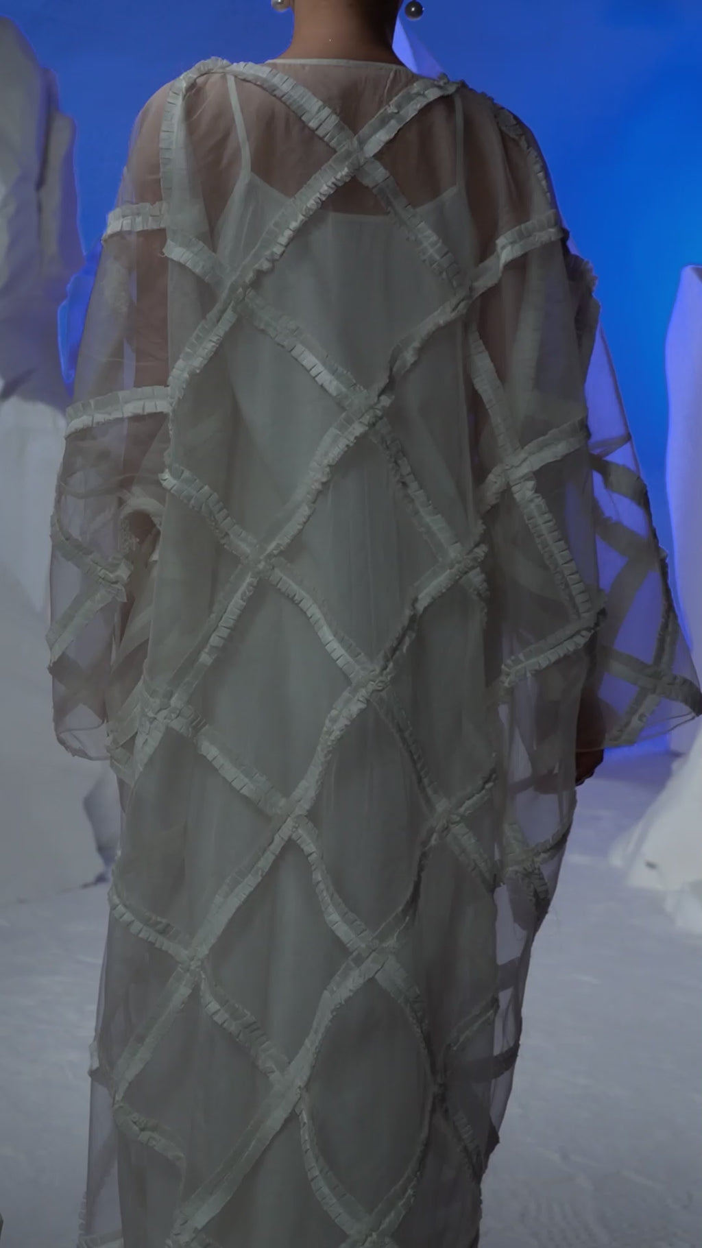 Kaftan with 3D applique work