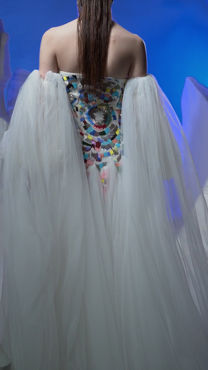 Ivory Aurora Pearl Corset Gown