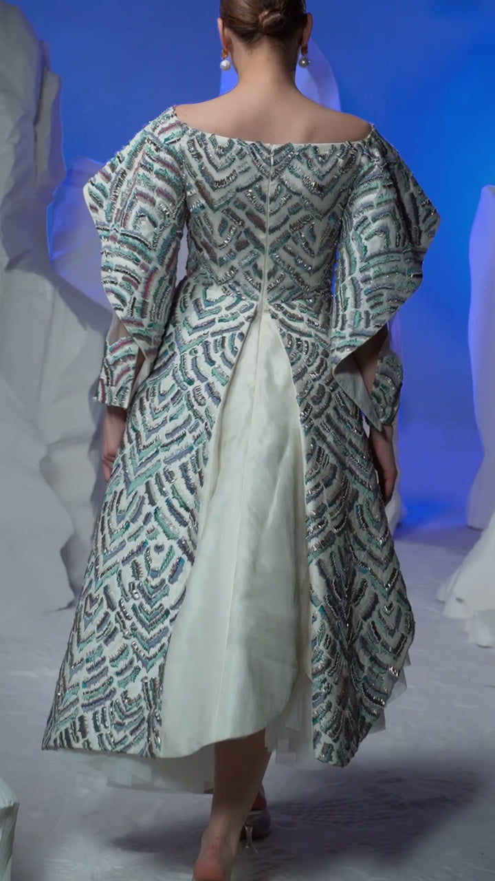 Ivory Celestial Mosaic Asymmetric Ensemble