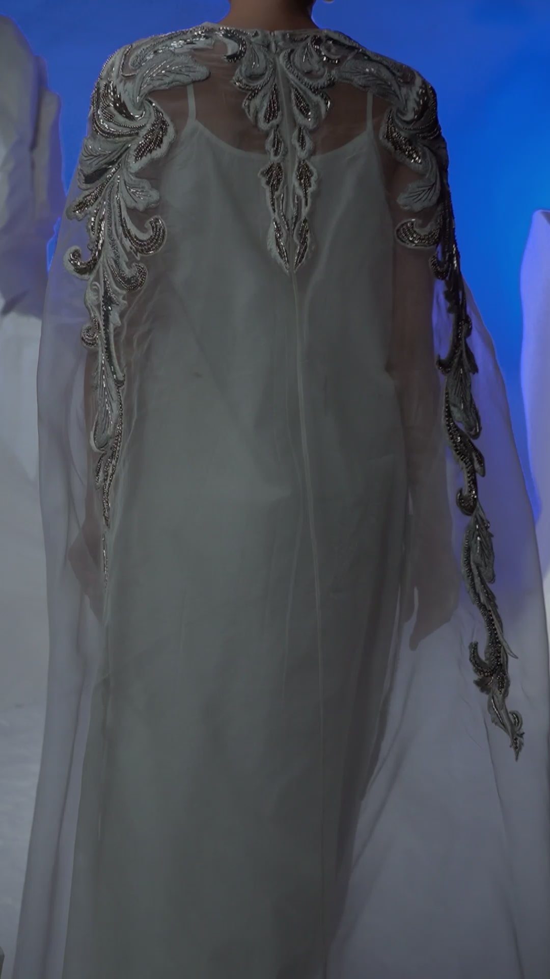 Ivory Horizon Kaftan With Slip