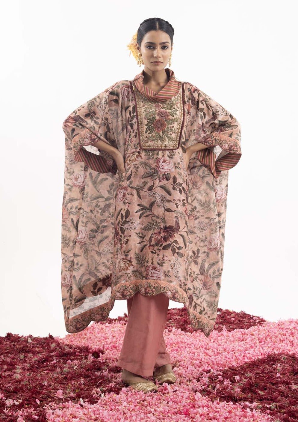 Printed kaftan paired with plain pants. - samantchauhan Apparel & Accessories