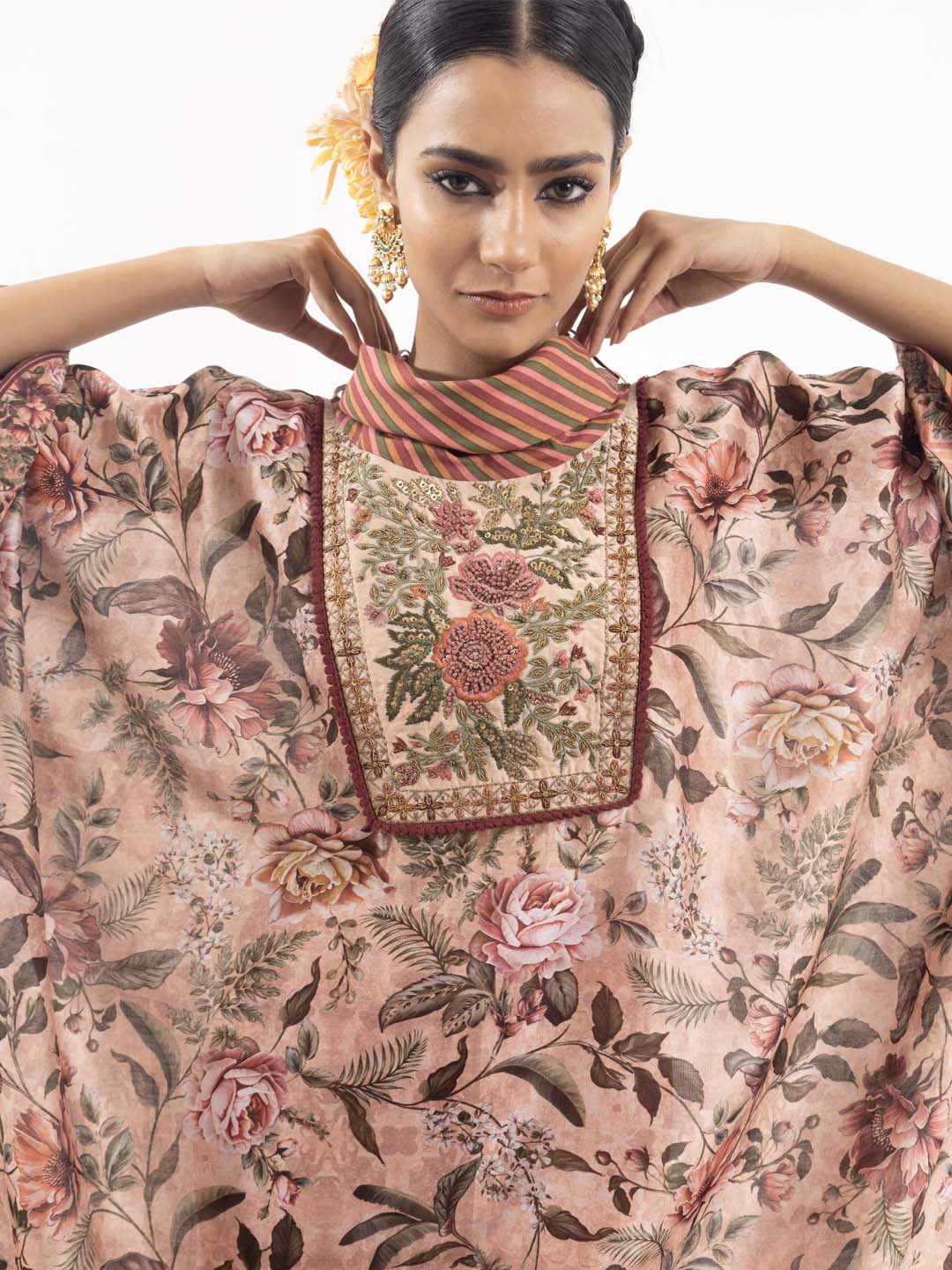 Printed kaftan paired with plain pants. - samantchauhan Apparel & Accessories