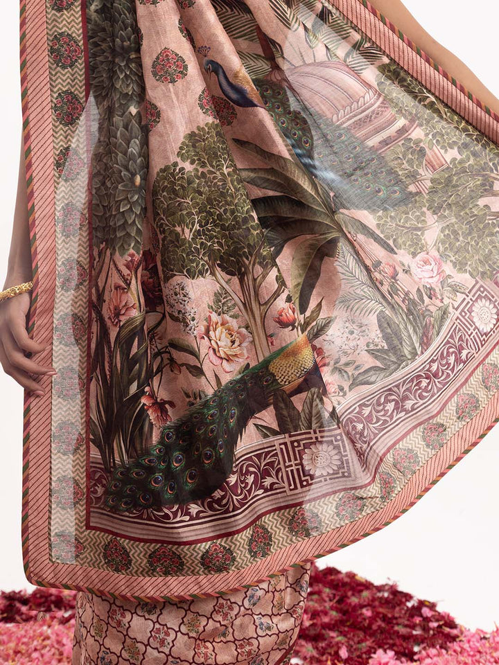 Printed saree on cotton silk fabric. - samantchauhan Apparel &amp; Accessories