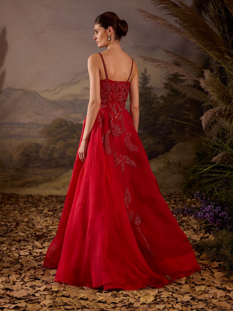 Radiate elegance in this crimson red gown - samantchauhan Apparel & Accessories
