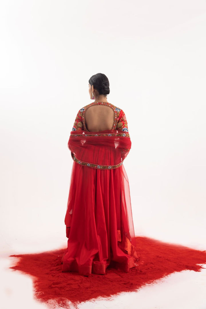 Red anarkali aptivating 2 - piece ensemble - samantchauhan Apparel &amp; Accessories