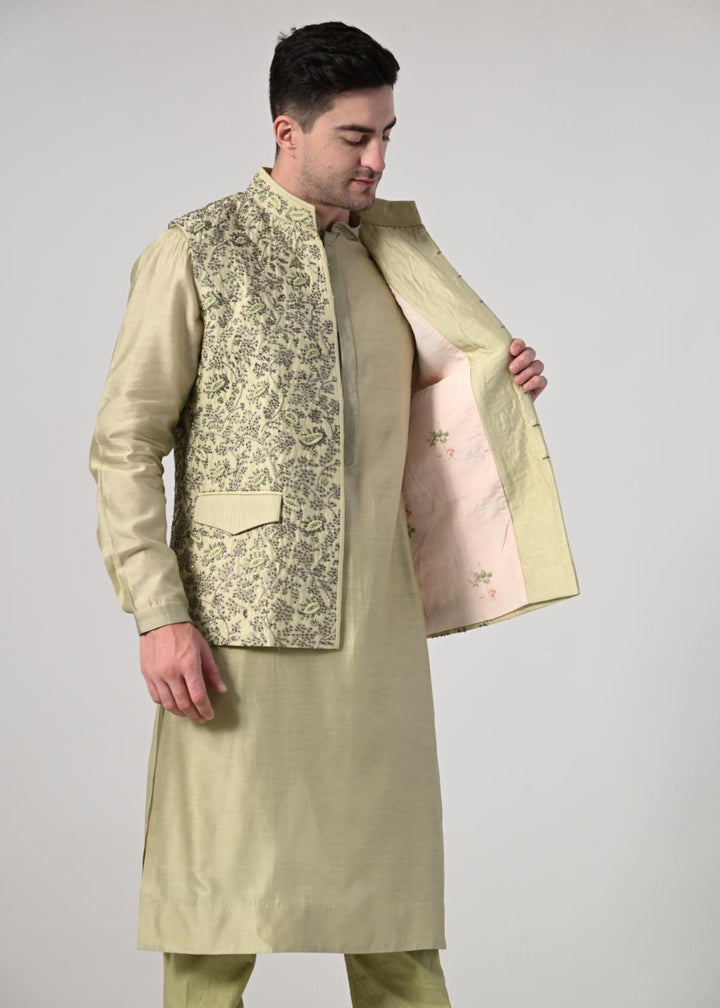 refined tradition with this pastel green kurta churidar set - samantchauhan Apparel &amp; Accessories