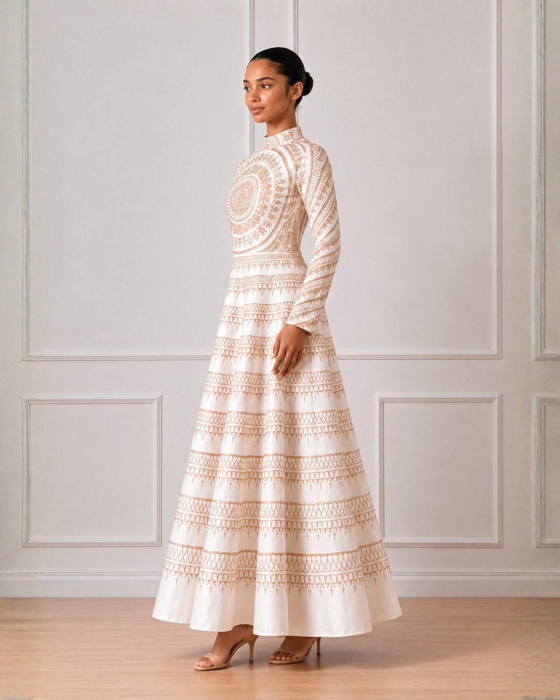 High neck gown