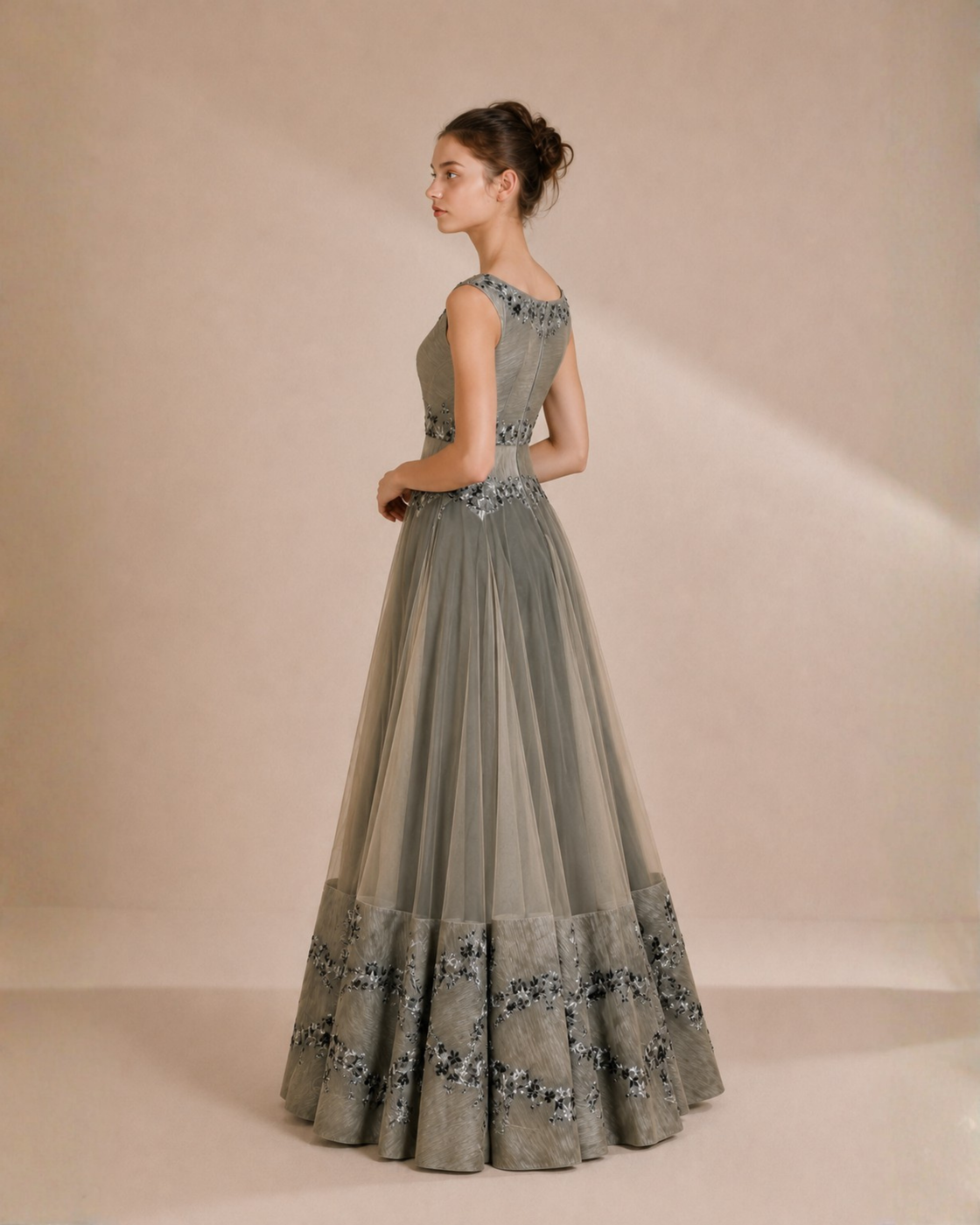 Fit & flare Embroidered Gown