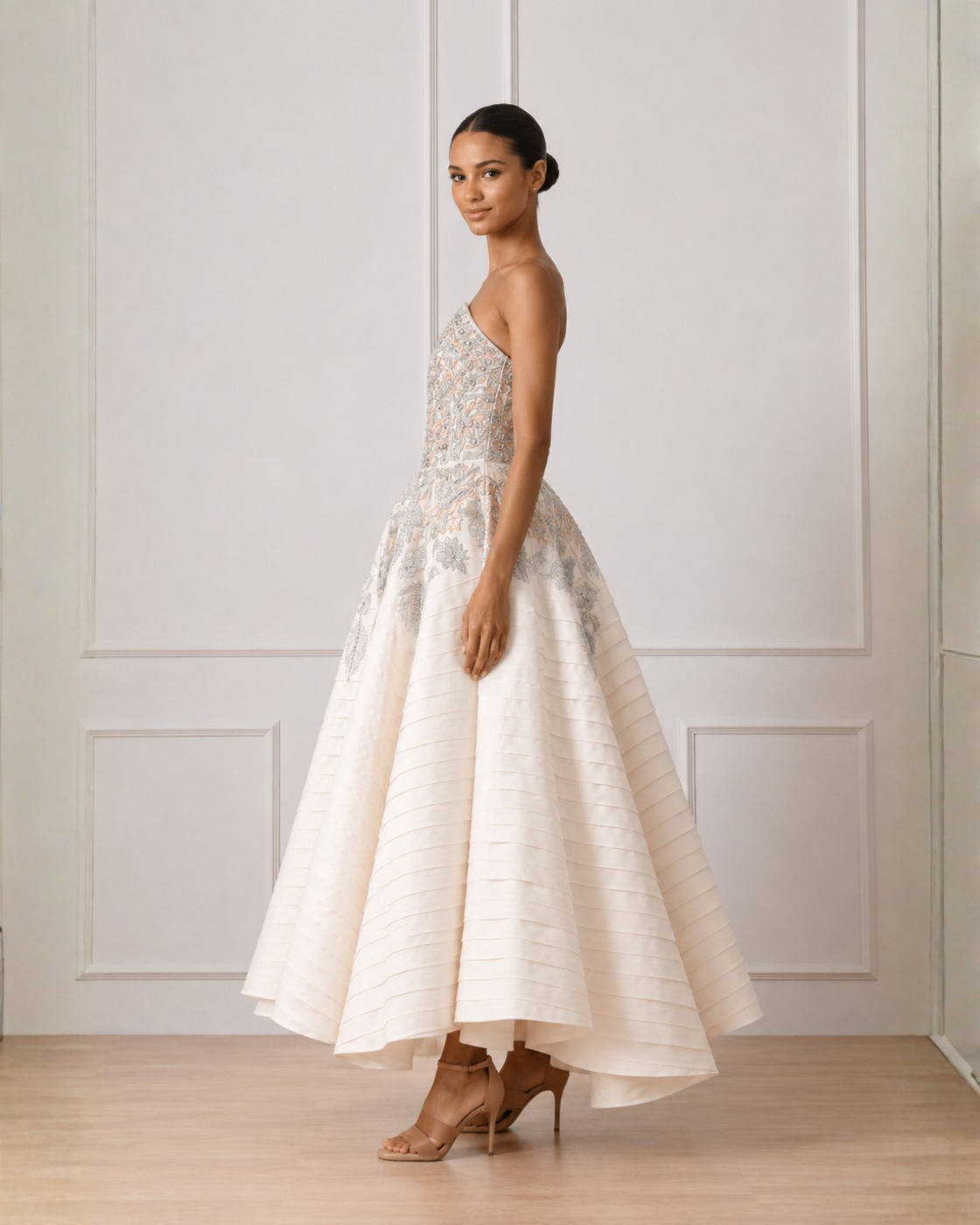 Off shoulder gown