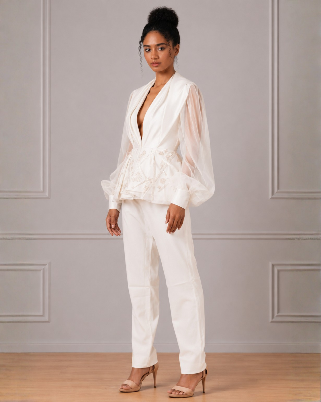 Splurging neckline top with pants