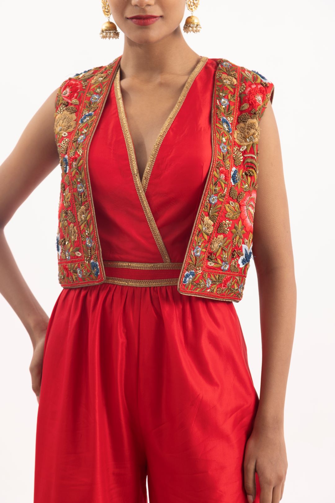 Trendy 2 - piece red jumpsuit - samantchauhan Apparel & Accessories