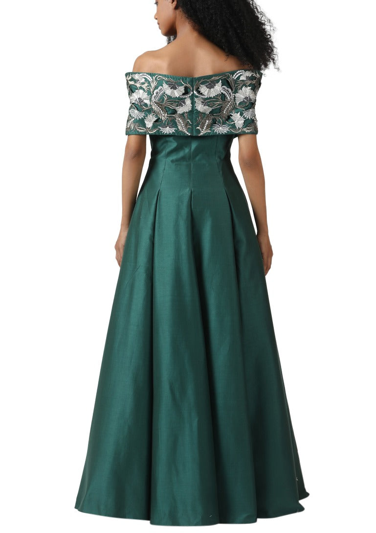 Terani Couture Off-the-Shoulder Bodice Applique Ruffled Peplum Gown |  Dillard's