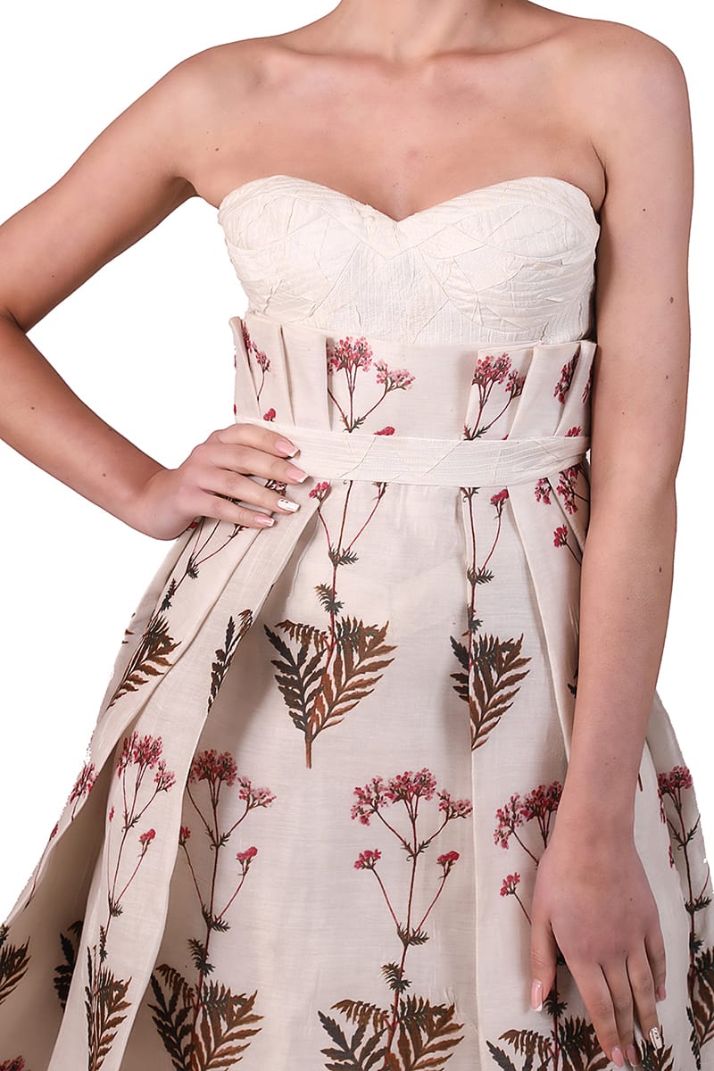 Printed Bustier Gown